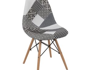 Liberta EIFFEL Καρέκλα Patchwork Μαύρο 46x53x82cm 03-0761