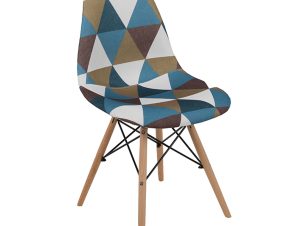 Liberta EIFFEL Καρέκλα Patchwork Μπλε 46x53x82cm 03-0763