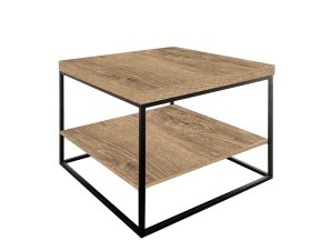 Liberta CITY Coffee Table Sonoma Σκούρο/Μαύρο 59x59x50cm 04-0306