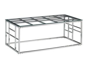 Liberta BELLAGIO Coffee Table Ασημί/Διάφανο 120x60x45cm 04-0413