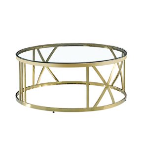 Liberta GOLDEA Coffee Table Χρυσό/Διάφανο Φ100x43cm 04-0414