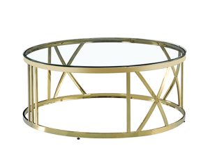 Liberta GOLDEA Coffee Table Χρυσό/Διάφανο Φ100x43cm 04-0414