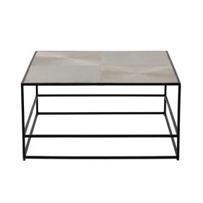 Liberta HADSTON Coffee Table Ασημί/Μαύρο 80x80x40cm 04-0444