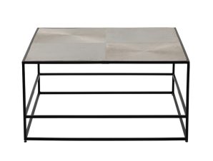 Liberta HADSTON Coffee Table Ασημί/Μαύρο 80x80x40cm 04-0444