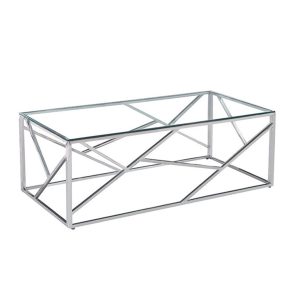 Liberta BONSAI Coffee Table Ασημί/Διάφανο 120x60x40cm 04-0485