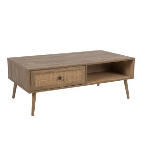 Liberta AMMOS Coffee Table Φυσικό με Συρτάρι Rattan 110x59x41.4cm 04-0489