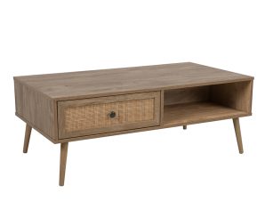 Liberta AMMOS Coffee Table Φυσικό με Συρτάρι Rattan 110x59x41.4cm 04-0489