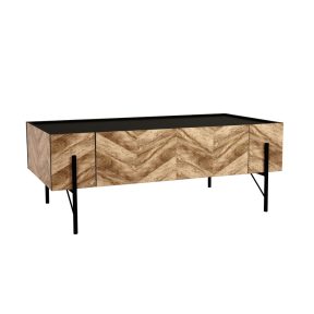 Liberta PARKE Coffee Table Μαύρο/Φυσικό με Pattern 120x63x45cm 04-0513