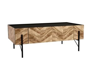 Liberta PARKE Coffee Table Μαύρο/Φυσικό με Pattern 120x63x45cm 04-0513