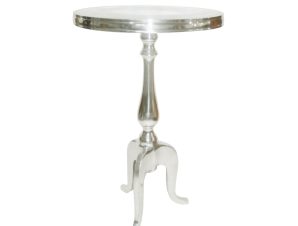 Liberta ELA Side Table Ασημί Φ36x61cm 04-0545