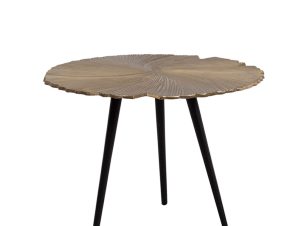 Liberta LEAF 50 Side Table Χρυσό Ματ/Μαύρο Φ50x36cm 04-0612