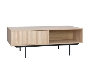 Liberta RIGOTE Coffee Table Sonoma/Μαύρο με 1 Συρτάρι 120x59x45cm 04-0634