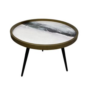 Liberta WILD Coffee Table Μαύρο με Pattern Φ60x45cm 04-0641