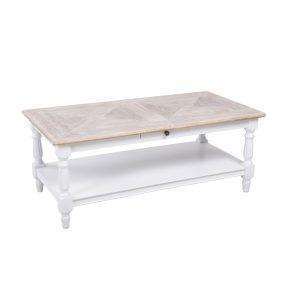 Liberta HISTORY Coffee Table Λευκό/Φυσικό 125x64x50cm 04-0689