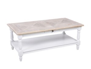 Liberta HISTORY Coffee Table Λευκό/Φυσικό 125x64x50cm 04-0689