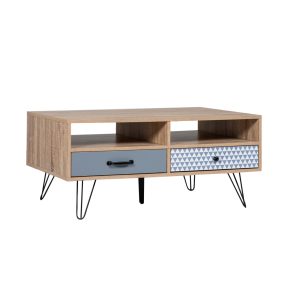 Liberta ZIG ZAG Coffee Table Sonoma με Pattern/Μαύρο 100x60x46cm 04-0897