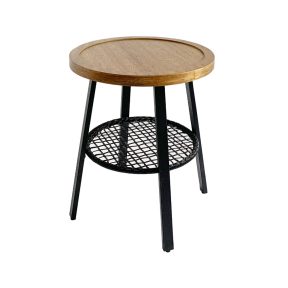 Liberta FILET Side Table Φυσικό/Μαύρο Φ45x52cm 04-0975