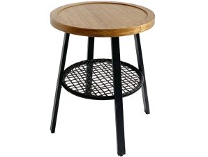 Liberta FILET Side Table Φυσικό/Μαύρο Φ45x52cm 04-0975