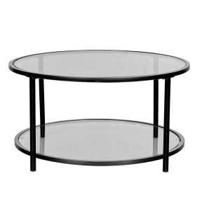 Liberta MOON Coffee Table Διάφανο/Μαύρο Φ80x42cm 04-0976