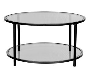 Liberta MOON Coffee Table Διάφανο/Μαύρο Φ80x42cm 04-0976