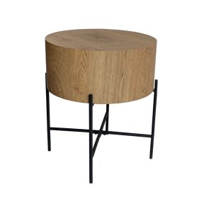 Liberta MADERA Side Table Φυσικό/Μαύρο Φ45x45cm 04-1027