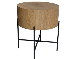 Liberta MADERA Side Table Φυσικό/Μαύρο Φ45x45cm 04-1027