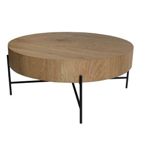 Liberta MADERA Coffee Table Φυσικό/Μαύρο Φ80x36cm 04-1028