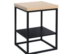 Liberta ALE Side Table Sonoma/Μαύρο Oak 45x45x60cm 04-1061