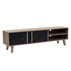 Liberta ALBERO TV Stand Sonoma Decape/Μαύρο με Pattern 160x35x45cm 05-0435