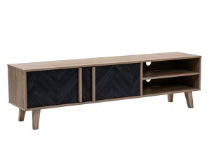 Liberta ALBERO TV Stand Sonoma Decape/Μαύρο με Pattern 160x35x45cm 05-0435