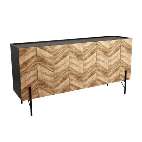 Liberta PARKE Μπουφές Μαύρος/Φυσικός με Pattern 160x43x80cm 05-0479