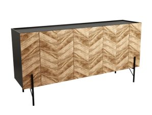 Liberta PARKE Μπουφές Μαύρος/Φυσικός με Pattern 160x43x80cm 05-0479