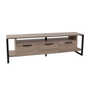 Liberta BRIDGE TV Stand Sonoma/Μαύρο με 3 Πορτάκια 150x35x45cm 05-0540