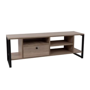 Liberta SPACE TV Stand Sonoma/Μαύρο με 2 Ράφια και 1 Συρτάρι 120x35x45cm 05-0542