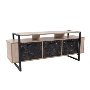 Liberta WAGON TV Stand Sonoma/Μαύρη Πέτρα 150x40x60cm 05-0545