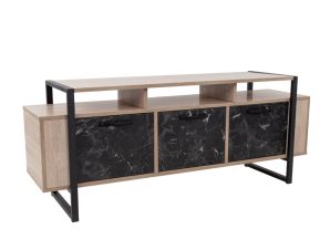 Liberta WAGON TV Stand Sonoma/Μαύρη Πέτρα 150x40x60cm 05-0545