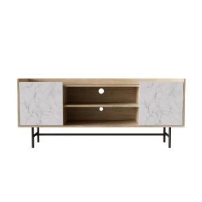 Liberta STOCKHOLM TV Stand Sonoma Decape/Λευκό με όψη Μαρμάρου 140×39.5x60cm 05-0563