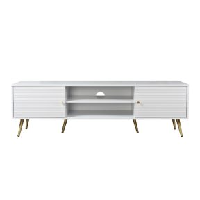 Liberta ZIZEL TV Stand Λευκό με Pattern/Χρυσό με 2 Πορτάκια 160x39x49cm 05-0575