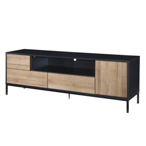 Liberta BLACKBIRD TV Stand Riviera Oak Μαύρο 160×40.5x58cm 05-0670