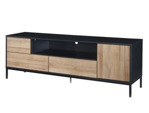 Liberta BLACKBIRD TV Stand Riviera Oak Μαύρο 160×40.5x58cm 05-0670