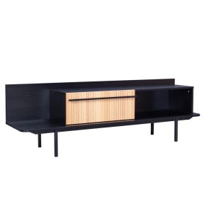 Liberta ORIGAMI TV Stand Μαύρο/Sonoma με 1 Συρτάρι 160×39.5x50cm 05-0720