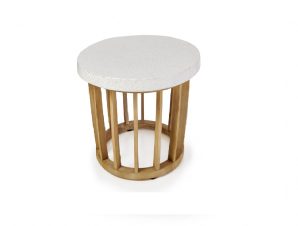 Liberta ITHAKA Side Table Φυσικό Φ50x53cm 22-0141